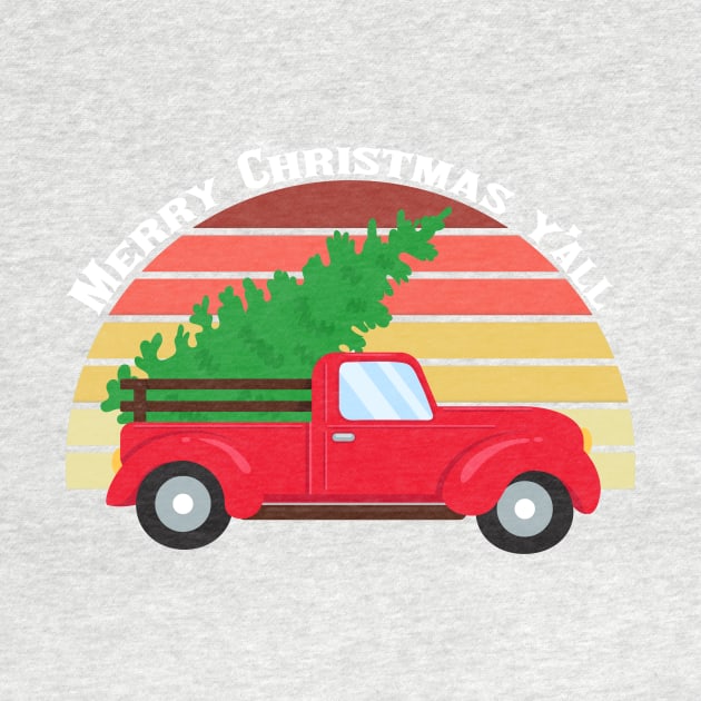 Merry Christmas Y'all Red Truck by epiclovedesigns